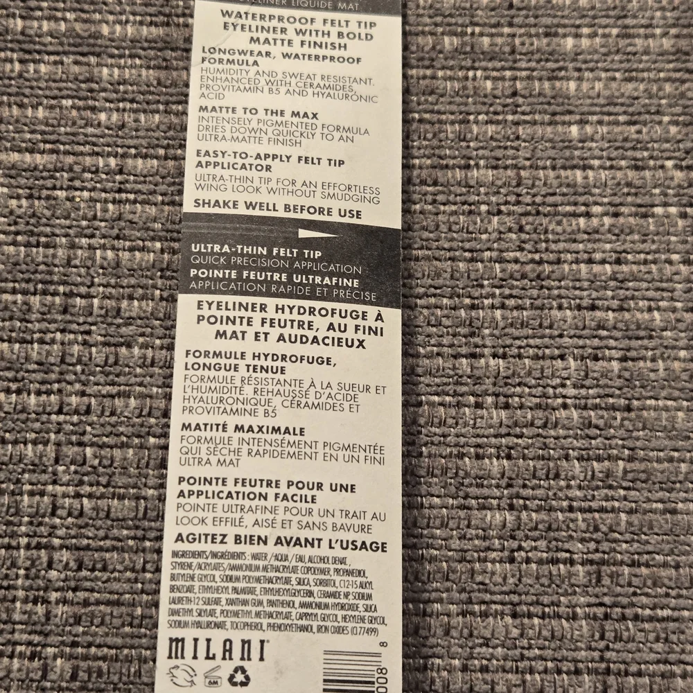 Milani Waterproof Matte‎ Black Eyeliner